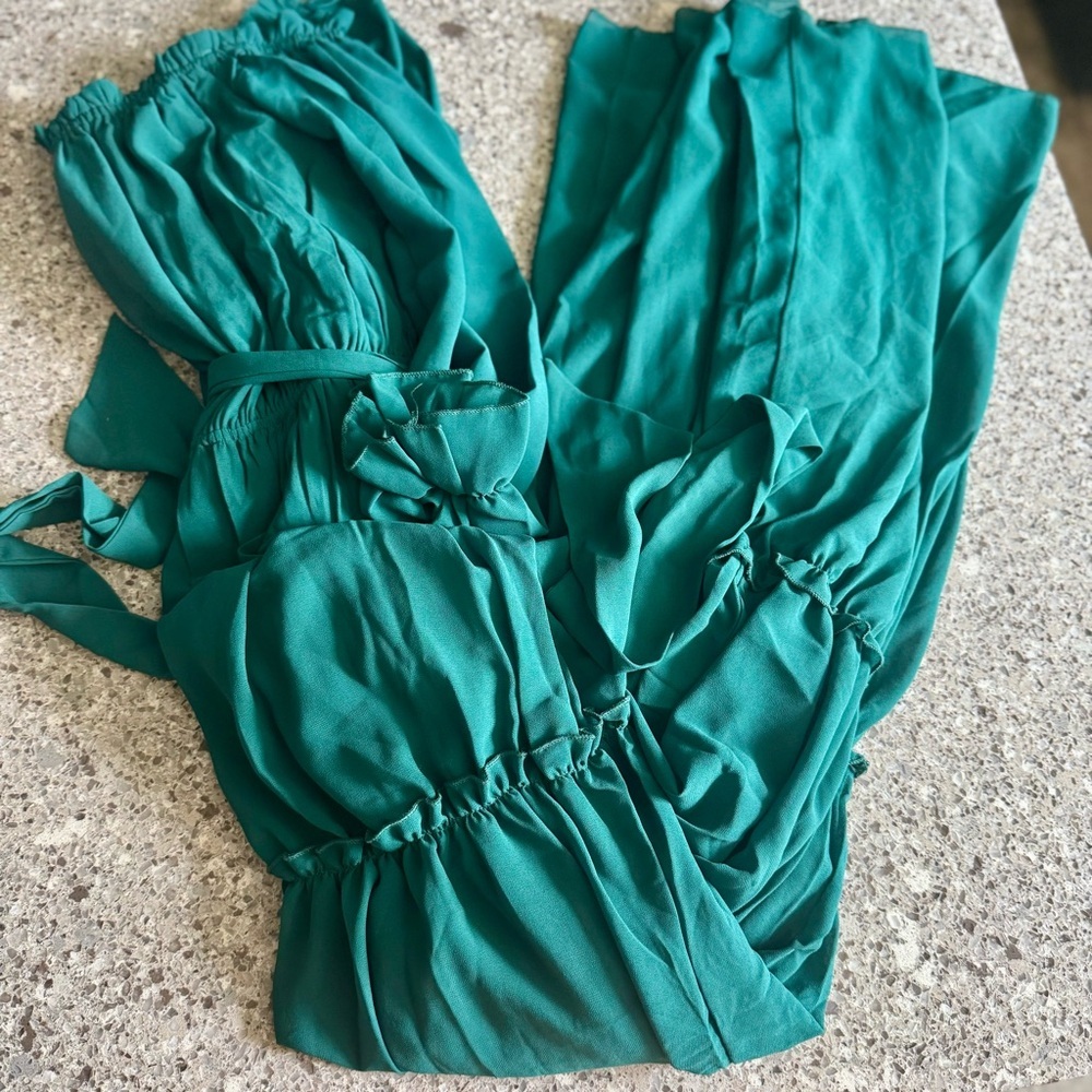 Baltic Born Hunter Green Maxi Off-the-Shoulder Dress, NWT, Women's Size M - Picture 5 of 6